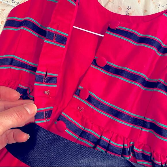 Ralph Lauren $150 Blue Label size 4T Hot Pink & Navy Stripes Formal Dress EUC - Picture 8 of 15